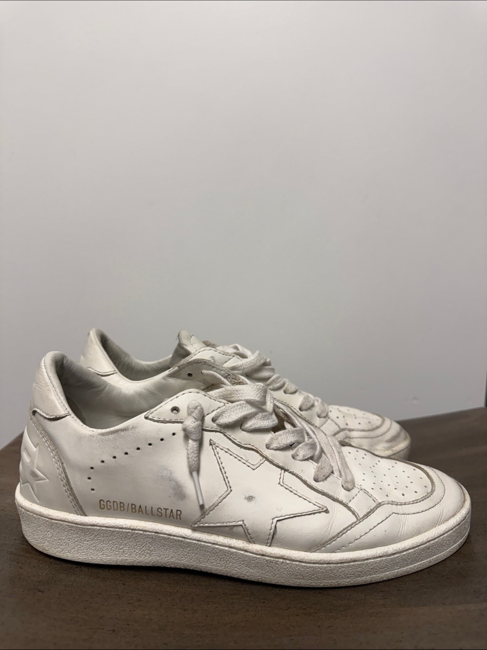 Golden Goose White Leather Star-Accent Low-Top Sneakers - Picture 4 of 5